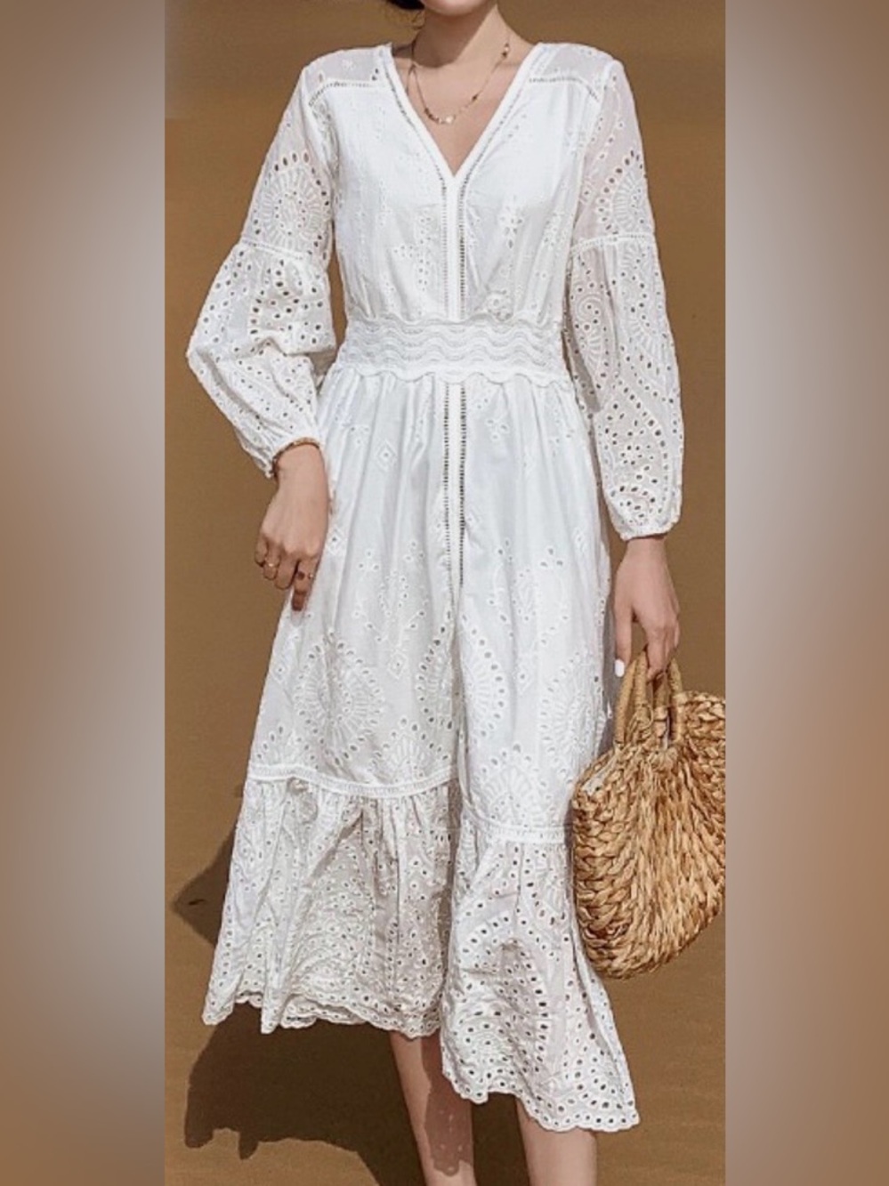 Tuckernuck O.P.T Eyelet Midi Dress NEW - Picture 1 of 7